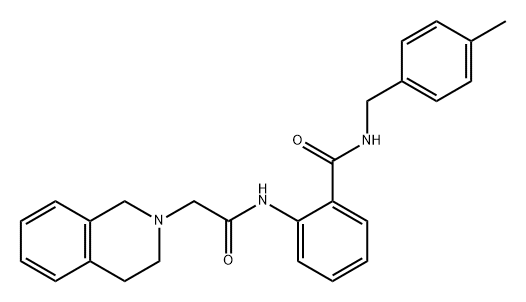 2(1H)-Isoquinolineacetamide, 3,4-dihydro-N-[2-[[[(4-methylphenyl)methyl]amino]carbonyl]phenyl]- Structure