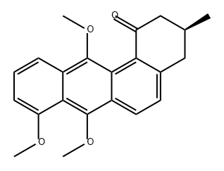 Benz[a]anthracen-1(2H)-one, 3,4-dihydro-7,8,12-trimethoxy-3-methyl-, (3S)- 구조식 이미지