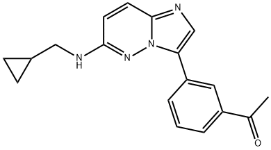 Ethanone, 1-[3-[6-[(cyclopropylmethyl)amino]imidazo[1,2-b]pyridazin-3-yl]phenyl]- 구조식 이미지