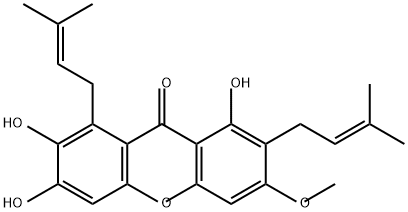 9H-Xanthen-9-one, 1,6,7-trihydroxy-3-methoxy-2,8-bis(3-methyl-2-buten-1-yl)- Structure