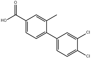 4-(3,4-Dichlorophenyl)-3-methylbenzoic acid Structure