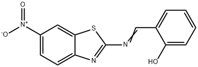 Phenol, 2-[[(6-nitro-2-benzothiazolyl)imino]methyl]- Structure