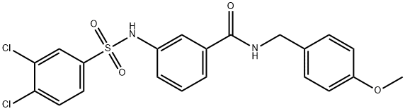 Benzamide, 3-[[(3,4-dichlorophenyl)sulfonyl]amino]-N-[(4-methoxyphenyl)methyl]- 구조식 이미지