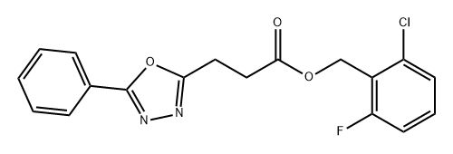 1,3,4-Oxadiazole-2-propanoic acid, 5-phenyl-, (2-chloro-6-fluorophenyl)methyl ester Structure