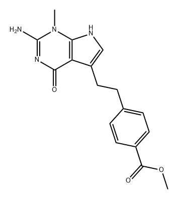 Benzoic acid, 4-[2-(2-amino-4,7-dihydro-1-methyl-4-oxo-1H-pyrrolo[2,3-d]pyrimidin-5-yl)ethyl]-, methyl ester 구조식 이미지