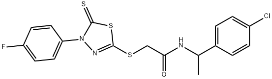 Acetamide, N-[1-(4-chlorophenyl)ethyl]-2-[[4-(4-fluorophenyl)-4,5-dihydro-5-thioxo-1,3,4-thiadiazol-2-yl]thio]- Structure