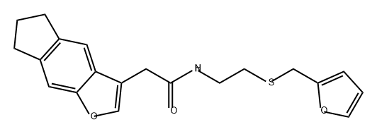 5H-Indeno[5,6-b]furan-3-acetamide, N-[2-[(2-furanylmethyl)thio]ethyl]-6,7-dihydro- Structure