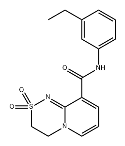 Pyrido[2,1-c][1,2,4]thiadiazine-9-carboxamide, N-(3-ethylphenyl)-3,4-dihydro-, 2,2-dioxide 구조식 이미지