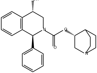 2(1H)-Isoquinolinecarboxylic acid, 3,4-dihydro-4-hydroxy-1-phenyl-, (3R)-1-azabicyclo[2.2.2]oct-3-yl ester, (1S,4S)- 구조식 이미지