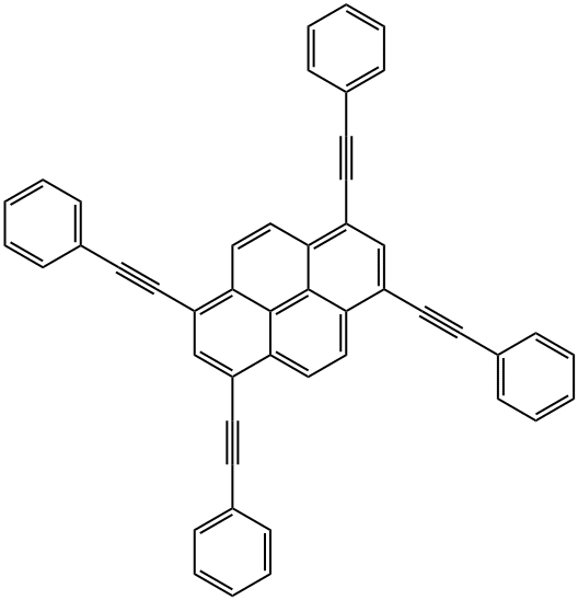 Pyrene, 1,3,6,8-tetrakis(2-phenylethynyl)- Structure