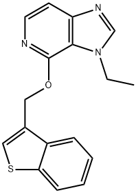 4-(Benzo[b]thiophen-3-ylmethoxy)-3-ethyl-3H-imidazo[4,5-c]pyridine 구조식 이미지