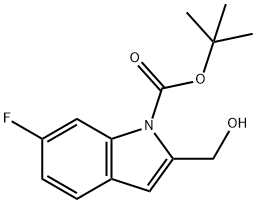 tert-Butyl 6-fluoro-2-(hydroxymethyl)-1H-indole-1-carboxylate 구조식 이미지