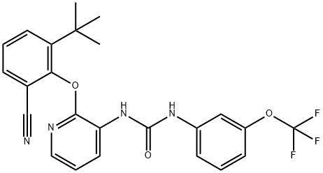 N-[2-[2-Cyano-6-(tert-butyl)phenoxy]pyridin-3-yl]-N'-[3-(trifluoromethoxy)phenyl]urea Structure