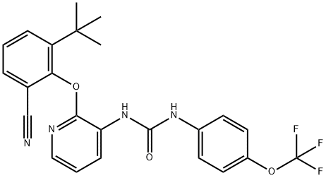 N-[2-[2-Cyano-6-(tert-butyl)phenoxy]pyridin-3-yl]-N'-[4-(trifluoromethoxy)phenyl]urea Structure