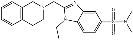 1H-Benzimidazole-5-sulfonamide, 2-[(3,4-dihydro-2(1H)-isoquinolinyl)methyl]-1-ethyl-N,N-dimethyl- Structure