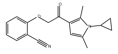 Benzonitrile, 2-[2-(1-cyclopropyl-2,5-dimethyl-1H-pyrrol-3-yl)-2-oxoethoxy]- 구조식 이미지
