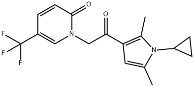 2(1H)-Pyridinone, 1-[2-(1-cyclopropyl-2,5-dimethyl-1H-pyrrol-3-yl)-2-oxoethyl]-5-(trifluoromethyl)- 구조식 이미지