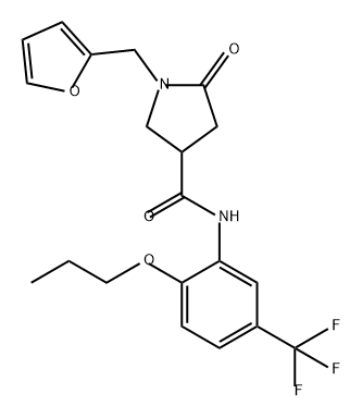 3-Pyrrolidinecarboxamide, 1-(2-furanylmethyl)-5-oxo-N-[2-propoxy-5-(trifluoromethyl)phenyl]- Structure