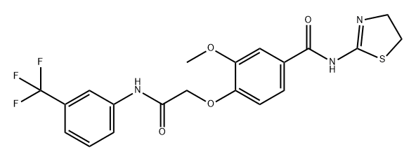 Benzamide, N-(4,5-dihydro-2-thiazolyl)-3-methoxy-4-[2-oxo-2-[[3-(trifluoromethyl)phenyl]amino]ethoxy]- Structure