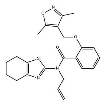 Benzamide, 2-[(3,5-dimethyl-4-isoxazolyl)methoxy]-N-2-propen-1-yl-N-(4,5,6,7-tetrahydro-2-benzothiazolyl)- Structure