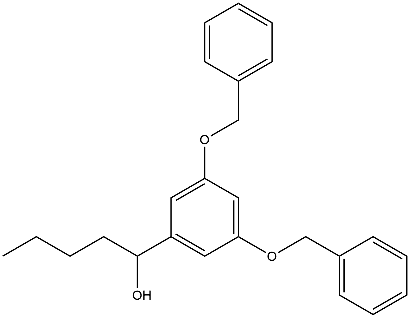 Benzenemethanol, α-butyl-3,5-bis(phenylmethoxy)- 구조식 이미지