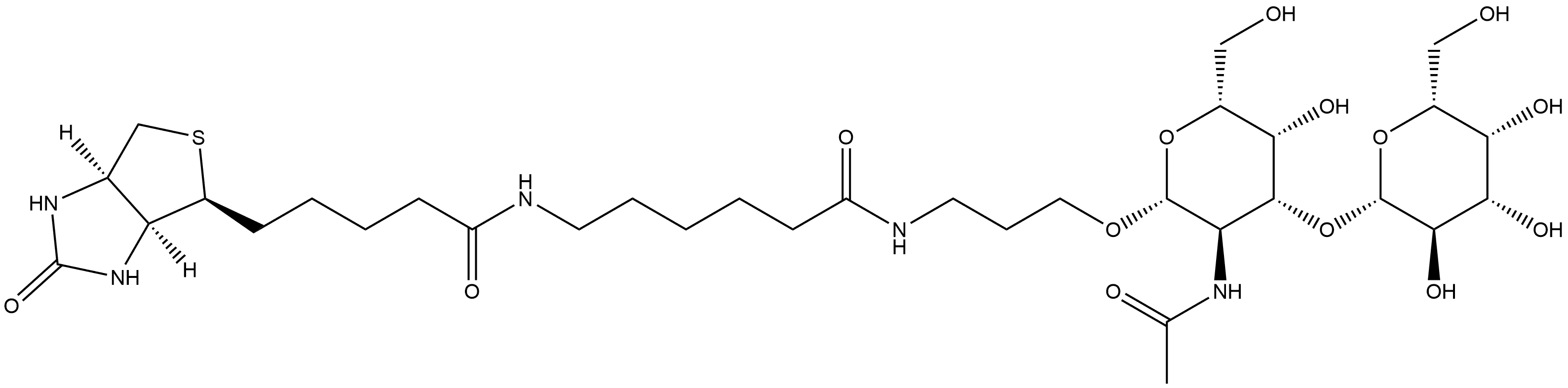 (3aS,4S,6aR)-N-[6-[[3-[[2-(Acetylamino)-2-deoxy-3-O-β-D-galactopyranosyl-β-D-galactopyranosyl]oxy]propyl]amino]-6-oxohexyl]hexahydro-2-oxo-1H-thieno[3,4-d]imidazole-4-pentanamide Structure