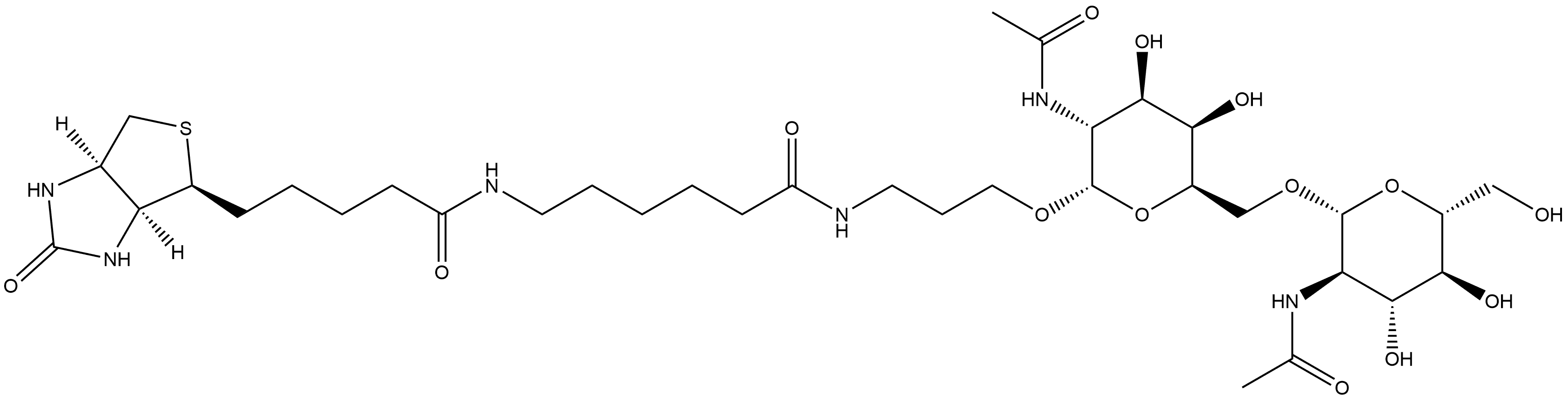 (3aS,4S,6aR)-N-[6-[[3-[[2-(Acetylamino)-6-O-[2-(acetylamino)-2-deoxy-β-D-glucopyranosyl]-2-deoxy-α-D-galactopyranosyl]oxy]propyl]amino]-6-oxohexyl]hexahydro-2-oxo-1H-thieno[3,4-d]imidazole-4-pentanamide Structure