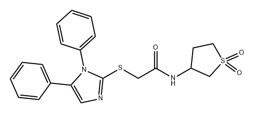 Acetamide, 2-[(1,5-diphenyl-1H-imidazol-2-yl)thio]-N-(tetrahydro-1,1-dioxido-3-thienyl)- Structure