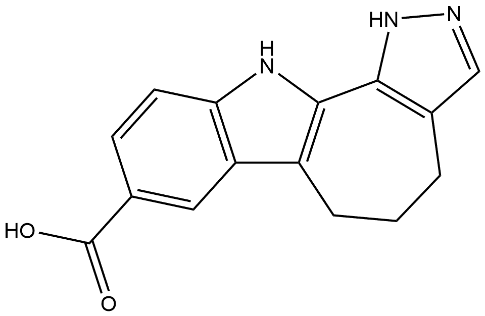 4,5,6,11-tetrahydro-1H-pyrazolo[4',3':6,7]cyclohepta[1,2-b]indole-8-carboxylic acid Structure