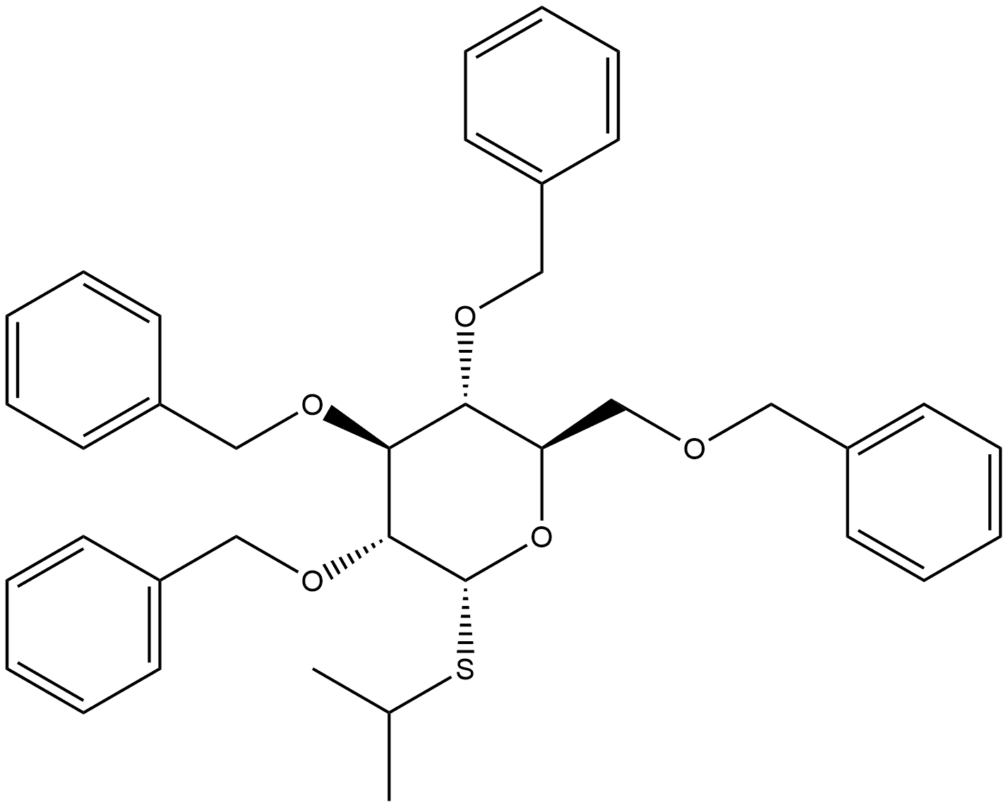 α-D-Glucopyranoside, 1-methylethyl 2,3,4,6-tetrakis-O-(phenylmethyl)-1-thio- Structure