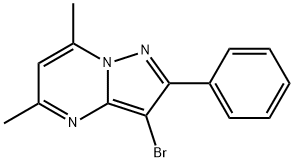 Pyrazolo[1,5-a]pyrimidine, 3-bromo-5,7-dimethyl-2-phenyl- 구조식 이미지