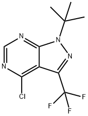 1H-Pyrazolo[3,4-d]pyrimidine, 4-chloro-1-(1,1-dimethylethyl)-3-(trifluoromethyl)- Structure