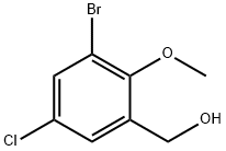 Benzenemethanol, 3-bromo-5-chloro-2-methoxy- 구조식 이미지