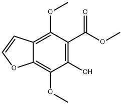 5-Benzofurancarboxylic acid, 6-hydroxy-4,7-dimethoxy-, methyl ester Structure