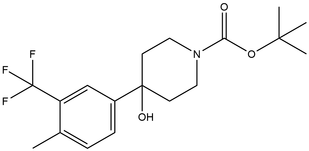 1,1-Dimethylethyl 4-hydroxy-4-[4-methyl-3-(trifluoromethyl)phenyl]-1-piperidi... Structure