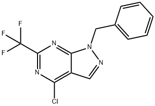 1-benzyl-4-chloro-6-(trifluoromethyl)-1H-pyrazolo[ 3,4-d]pyrimidine 구조식 이미지