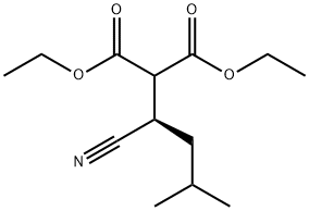 Propanedioic acid, 2-[(1R)-1-cyano-3-methylbutyl]-, 1,3-diethyl ester Structure