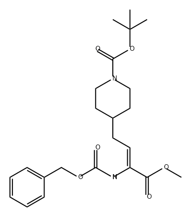 1-Piperidinecarboxylic acid, 4-[(2Z)-4-methoxy-4-oxo-3-[[(phenylmethoxy)carbonyl]amino]-2-buten-1-yl]-, 1,1-dimethylethyl ester 구조식 이미지