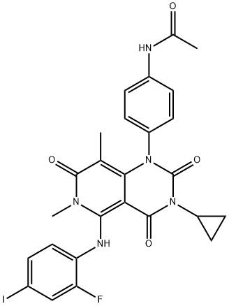 Acetamide, N-[4-[3-cyclopropyl-5-[(2-fluoro-4-iodophenyl)amino]-3,4,6,7-tetrahydro-6,8-dimethyl-2,4,7-trioxopyrido[4,3-d]pyrimidin-1(2H)-yl]phenyl]- Structure