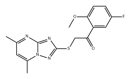 Ethanone, 2-[(5,7-dimethyl[1,2,4]triazolo[1,5-a]pyrimidin-2-yl)thio]-1-(5-fluoro-2-methoxyphenyl)- 구조식 이미지