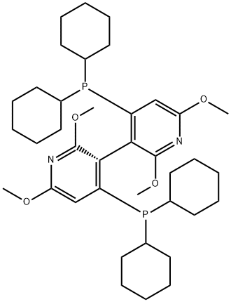 3,3'-Bipyridine, 4,4'-bis(dicyclohexylphosphino)-2,2',6,6'-tetramethoxy-, (3S)- Structure