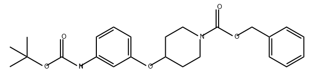 1-Piperidinecarboxylic acid, 4-[3-[[(1,1-dimethylethoxy)carbonyl]amino]phenoxy]-, phenylmethyl ester Structure