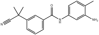 Benzamide, N-(3-amino-4-methylphenyl)-3-(1-cyano-1-methylethyl)- 구조식 이미지