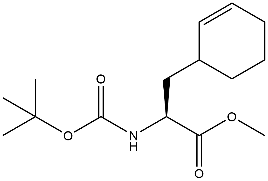 2-Cyclohexene-1-propanoic acid, α-[[(1,1-dimethylethoxy)carbonyl]amino]-, methyl ester, (αS)- 구조식 이미지