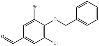 3-Bromo-5-chloro-4-(phenylmethoxy)benzaldehyde Structure