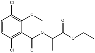 Benzoic acid, 3,6-dichloro-2-methoxy-, 2-ethoxy-1-methyl-2-oxoethyl ester 구조식 이미지