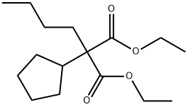 Propanedioic acid, 2-butyl-2-cyclopentyl-, 1,3-diethyl ester 구조식 이미지