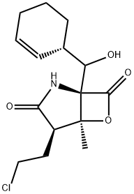 6-Oxa-2-azabicyclo[3.2.0]heptane-3,7-dione, 4-(2-chloroethyl)-1-[(R)-(1S)-2-cyclohexen-1-ylhydroxymethyl]-5-methyl-, (1R,4R,5S)- Structure