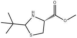 4-Thiazolidinecarboxylic acid, 2-(1,1-dimethylethyl)-, methyl ester, (4R)- 구조식 이미지