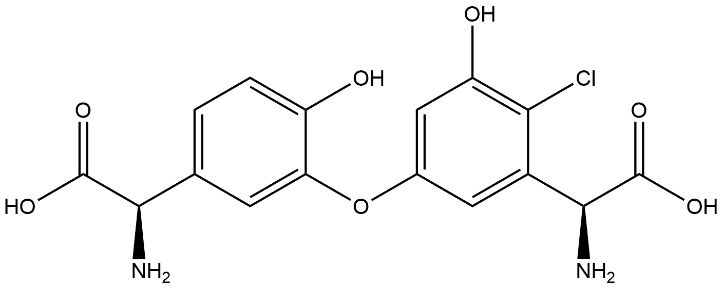 Benzeneacetic acid, α-amino-5-[5-(aminocarboxymethyl)-2-hydroxyphenoxy]-2-chloro-3-hydroxy-, [S-(R*,S*)]- (9CI) 구조식 이미지